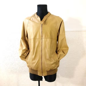 Distressed Leather Motorcycle Jacket - Medium Size Casual Zip-Up Spring Outerwear