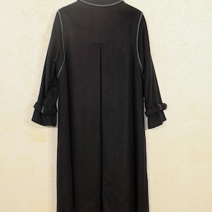 Vintage 80s Navy Wool Tyroler Loden Overcoat - Gothic Style Winter Trench for Women, Medium Size