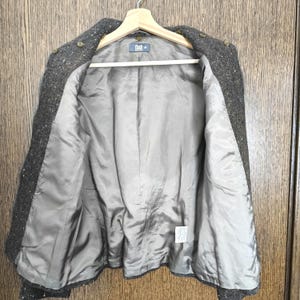 Vintage 70s Brown Donegal Tweed Wool Zip Jacket - Retro Women's Small Outerwear