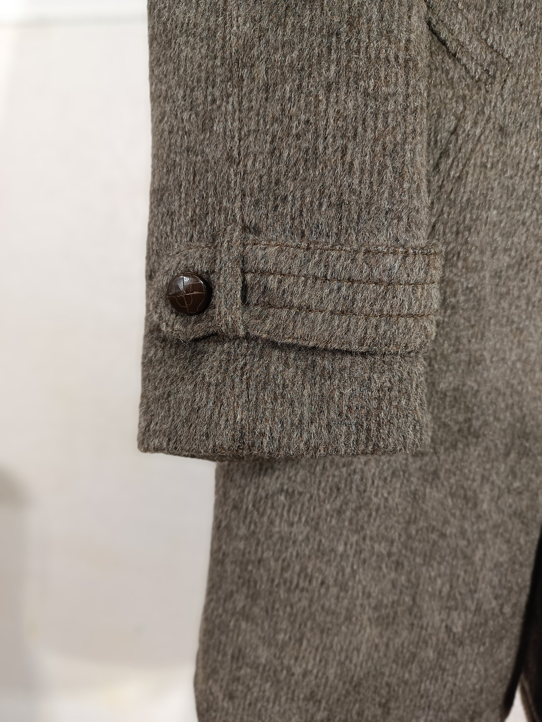 80's Abstract Gray and Black Mohair Long Coat