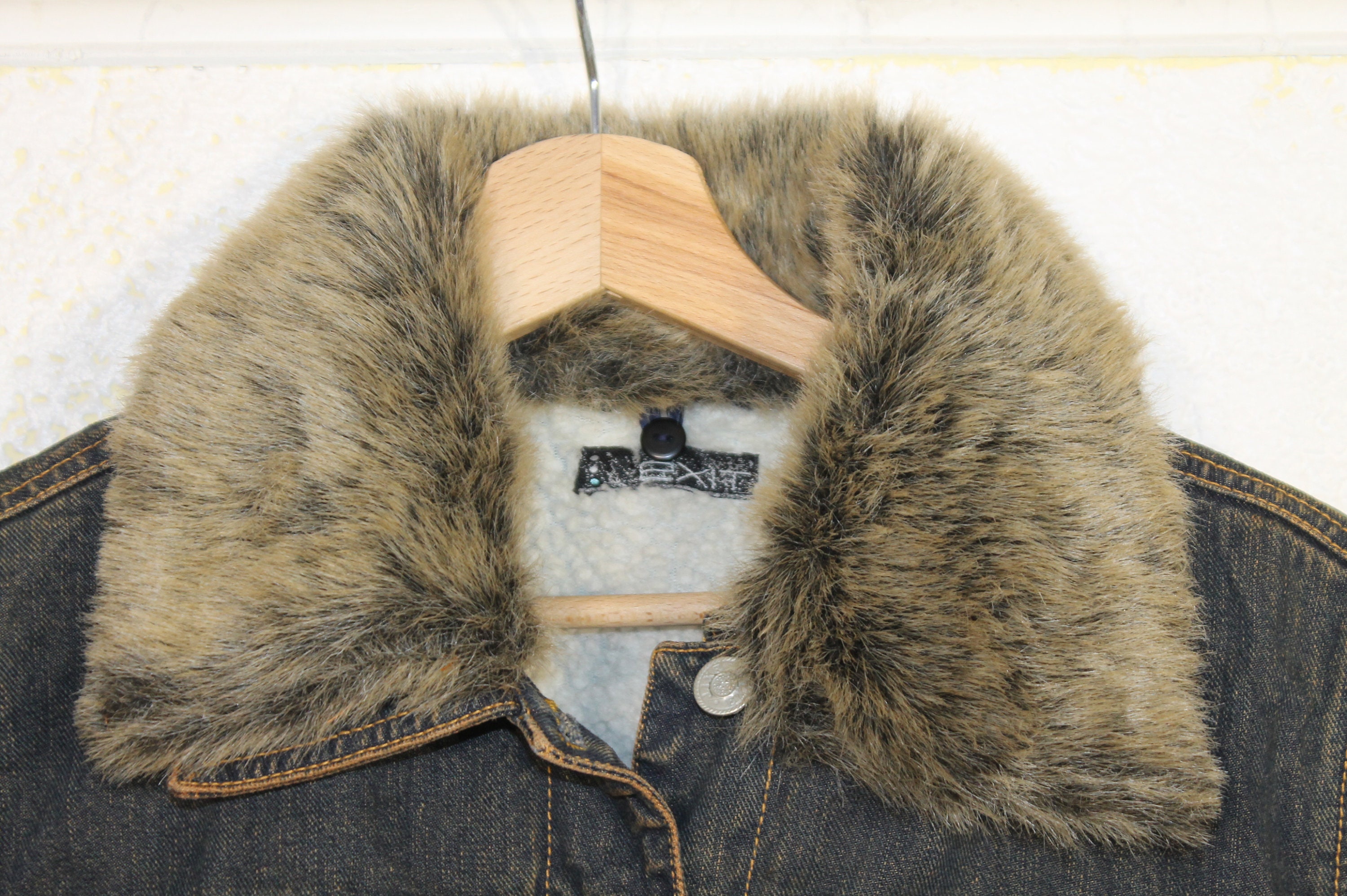 Veste En Jean Doublée Polaire Homme - Style Trucker Vintage, Col En Sherpa, Pour L'hiver - 4