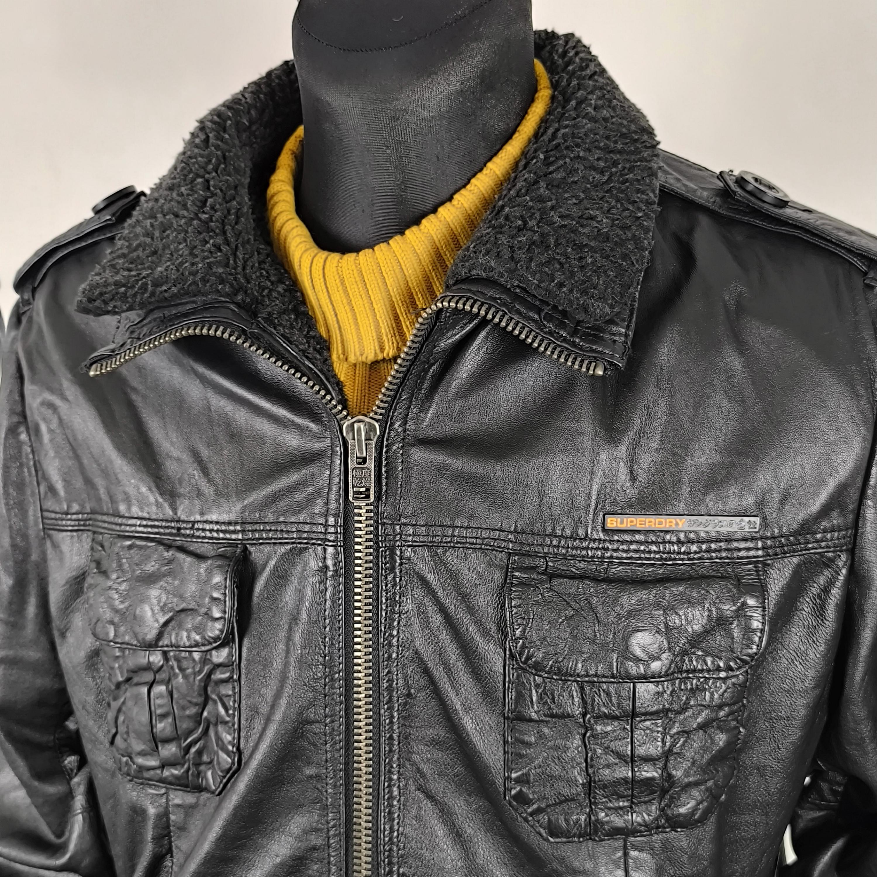 Superdry Lederjacke 70er Jahre Damen Leder Jean Leder Doppeljacke