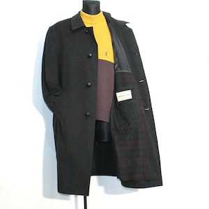 Vintage wollen jas uit de jaren 90, zwarte minimalistische wollen jas, vintage STEINBOCK winterjas, kleding uit de jaren 90, bovenkleding, herenjas, casual jas, maat Large