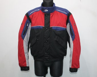 Veste de moto vintage des années 90, veste Cordura, veste de moto Textil, veste Biker, veste allemande, veste Moto, veste colorée taille L