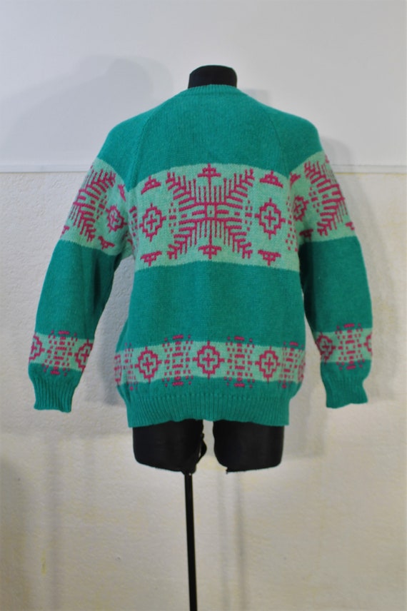 Vintage Norwegian wool Jumper, Fair Isle jumper, … - image 9