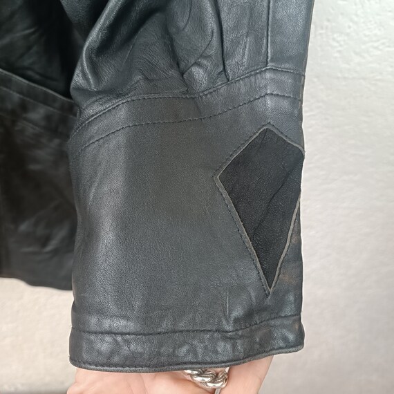 Luxurious Patchwork Sheepskin Leather Trench Coat… - image 3