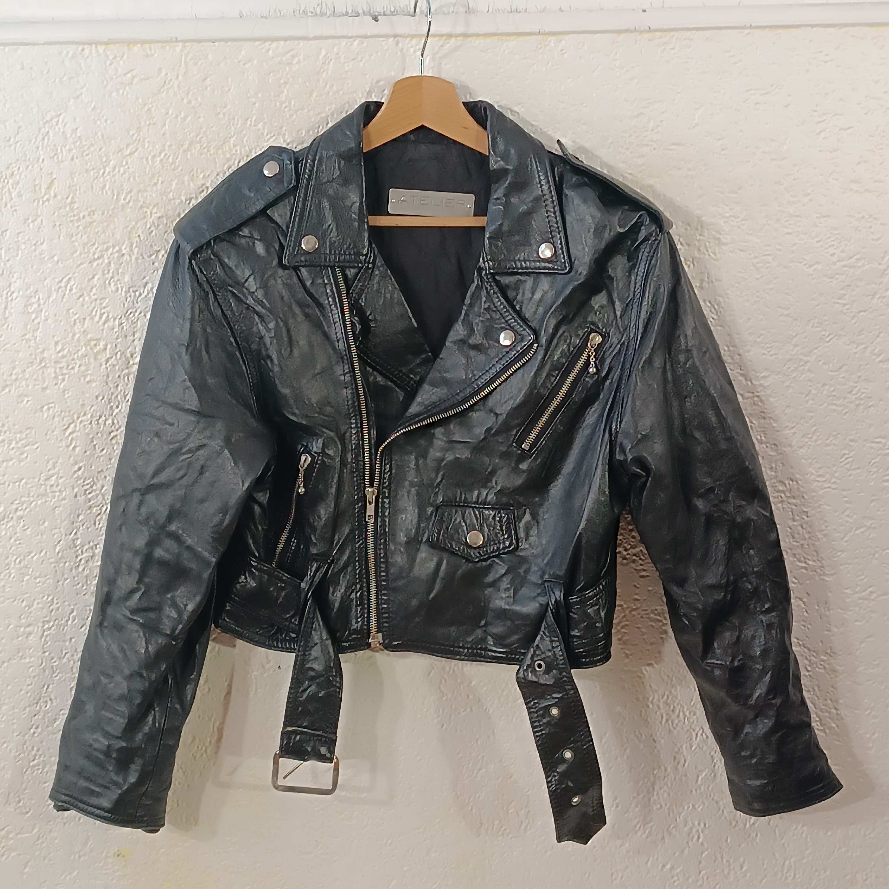 Vintage Australian Sheepskin Leather Motorcycle Jacket