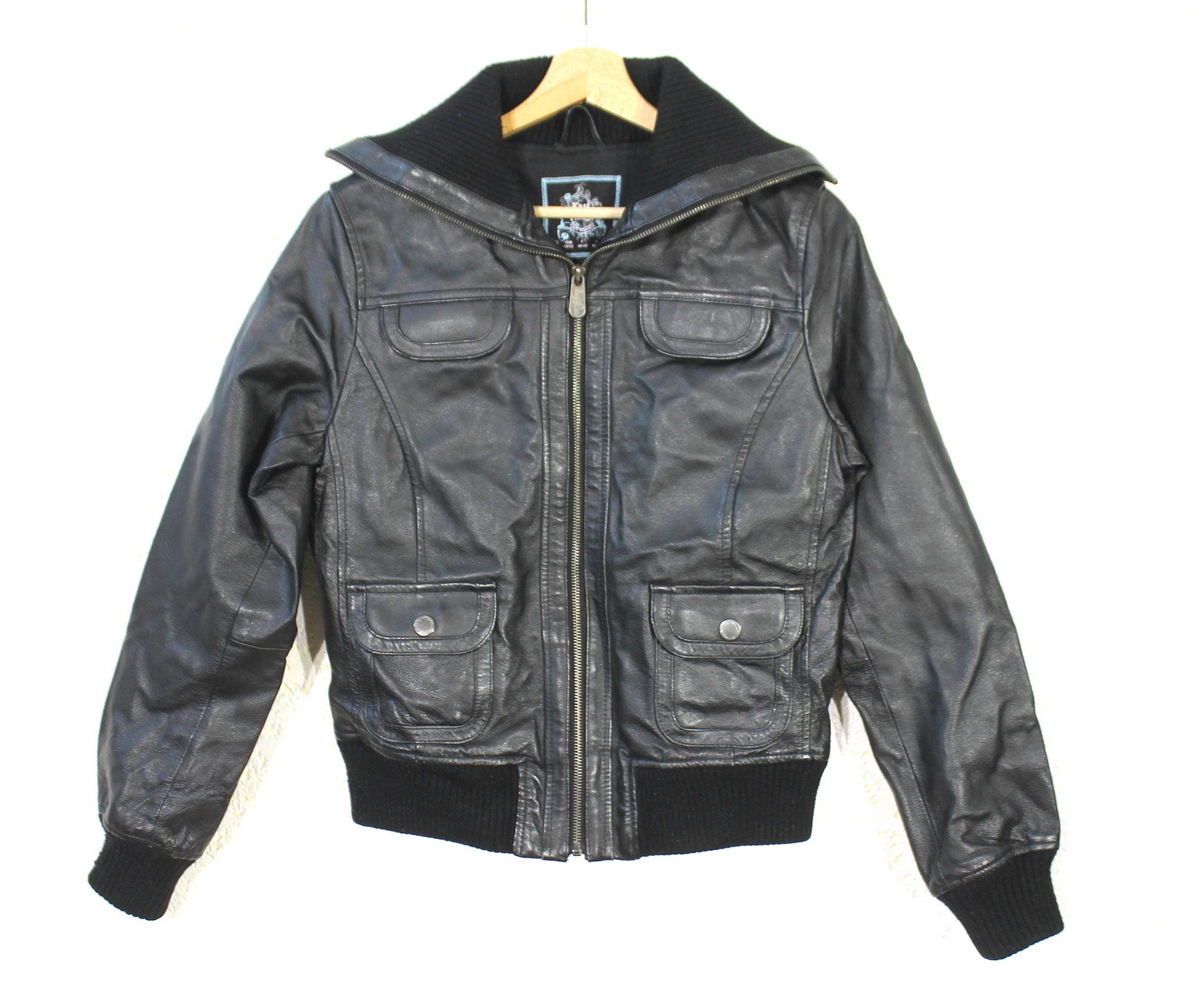 Motorcycle Jacket Motorradjacke Leder Damen Vintage Superdry