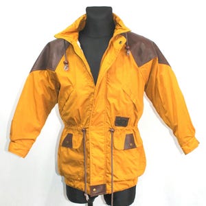 Vintage Mustard Parka Jacket - Grants Full Zip Padded Coat Hooded Size Small
