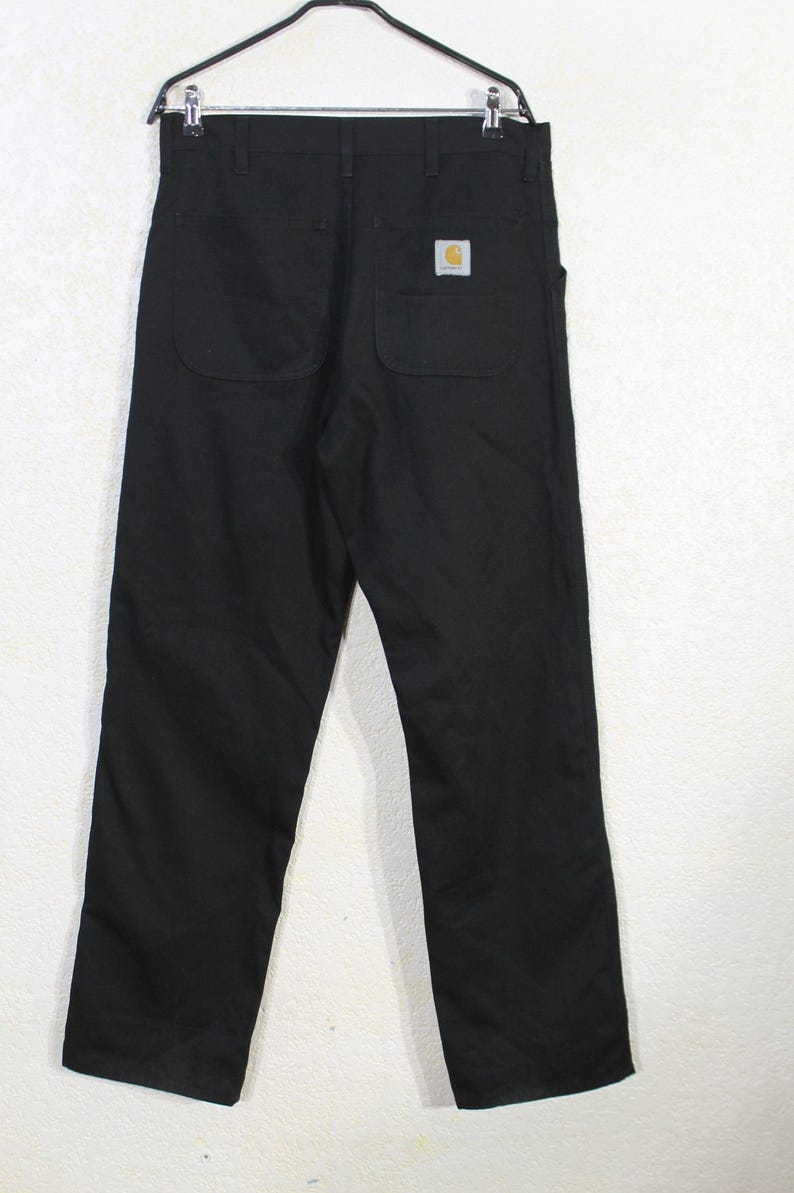 Carhartt Pants Black Denim: Vintage Men's 34x34 Basic Trousers