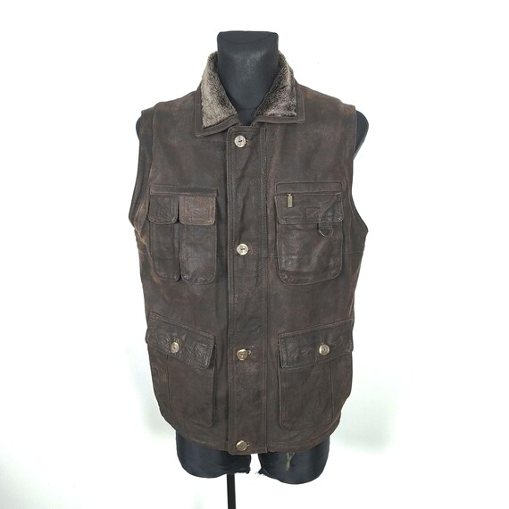 Vintage Padded Leather Hunter Waistcoat Medium Size Shooting Jacket Etsy Ireland