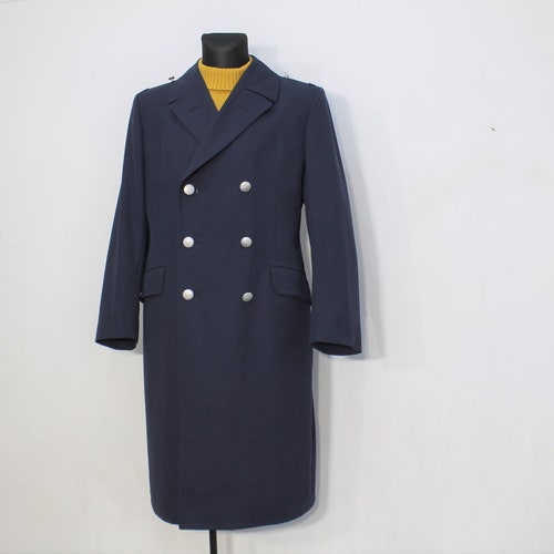 Genuine Swedish Army Coat Long Wool Overcoat Navy Greatcoat | Etsy