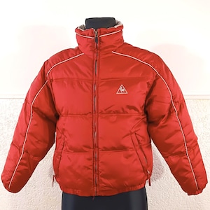 Le Coq Sportif Jacke, rote Steppjacke, Skijacke – EU Medium / US Small – Retro-Wintersportbekleidung