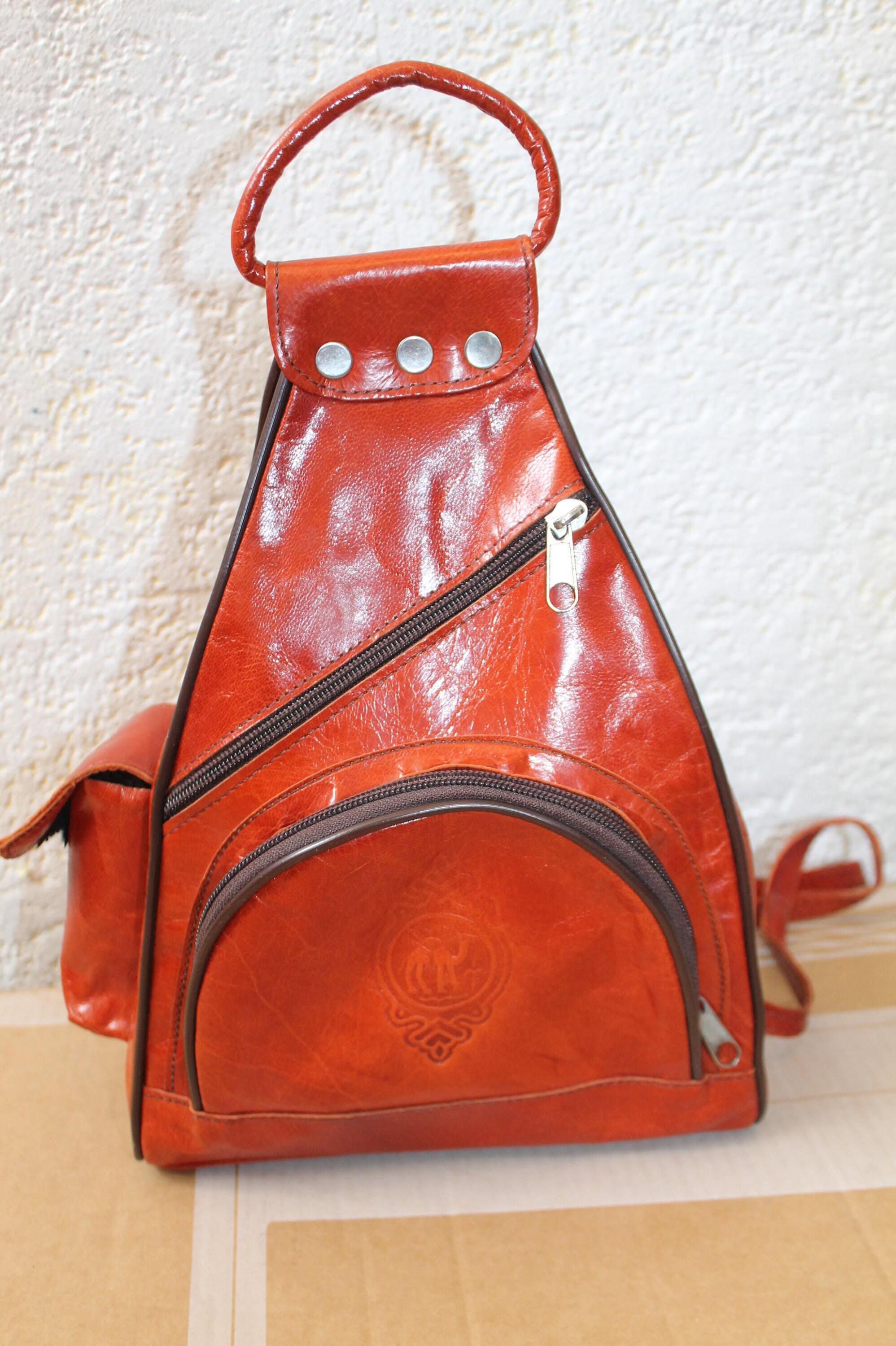 A Rare Out Of Oakland Handmade Rare Normal Behavior Leather Mini Backpack Bag Oakland Leather Backpack - Walnut Brown - Aaron Leather  main image 2