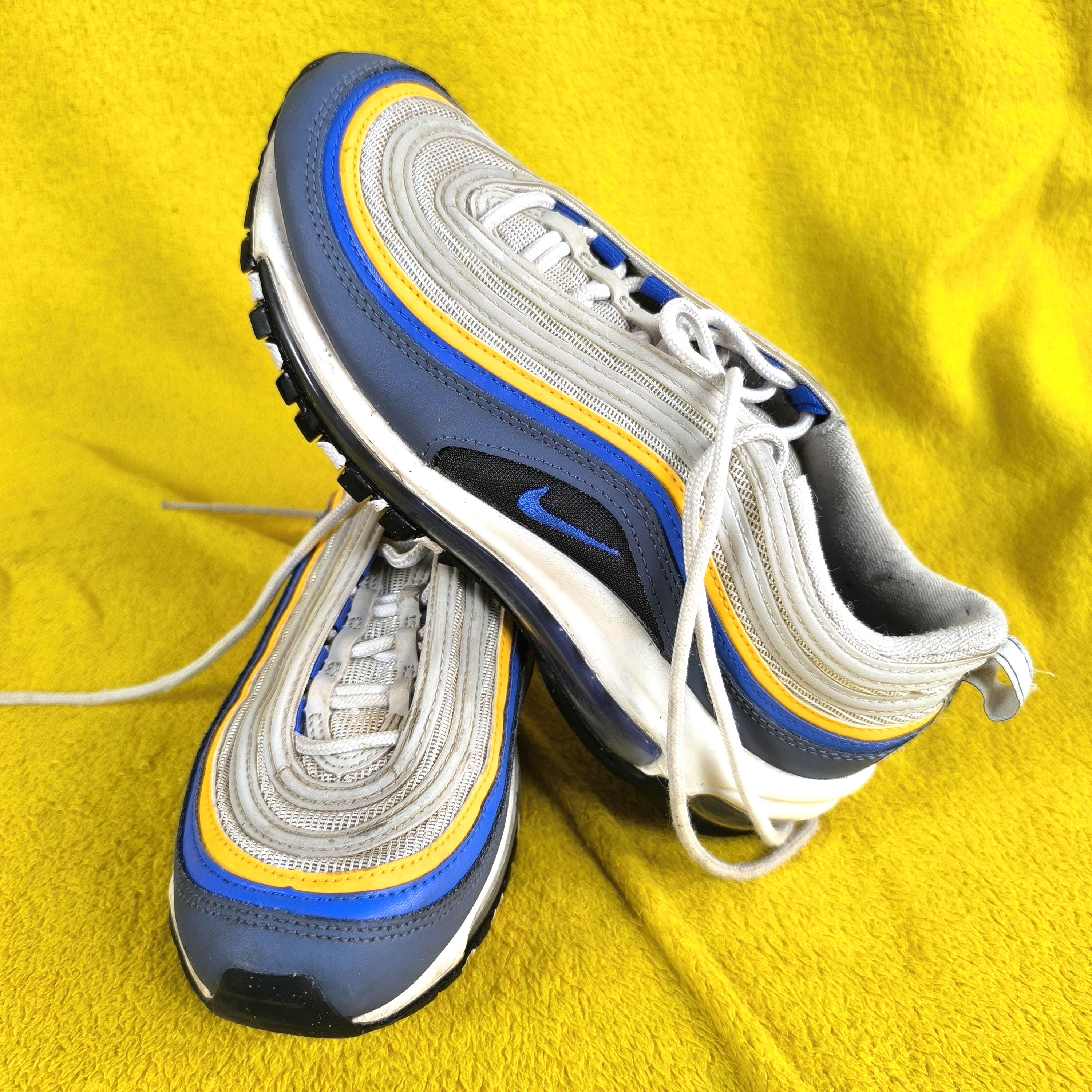 Vintage Nike Air Max 97 White & Blue Sneakers: EU 38 UK 5 Casual 