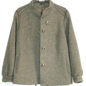 Green 80s Vintage Boiled Wool Trachten Jacket - Festival Winter Wear Size M