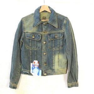 Veste en jean Lois années 80, délavée, courte, style trucker vintage en coton et coton, coupe trucker.
