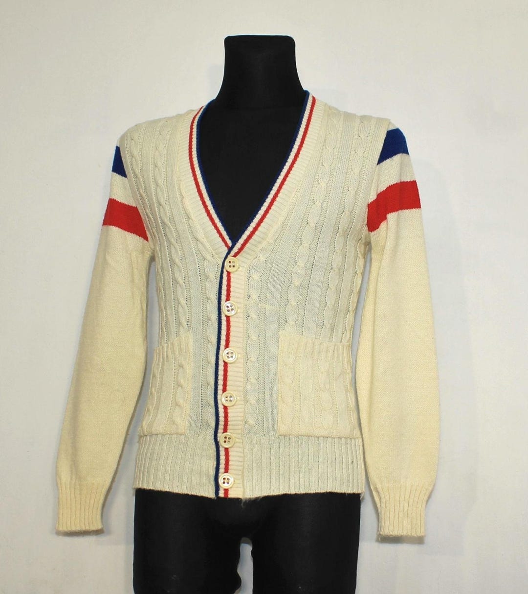 STEFANEL Wool Blend Cardigan, 80s Mens Cardigan, Grandpa