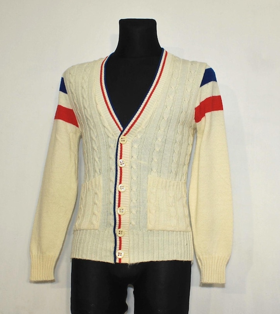トップス 80s Sport Wear Cardigan 80s Peter Max Neomax Cotton Cardigan | M - Lucky Vintage