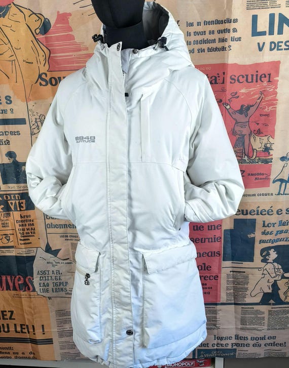 White Parka Women Down Feather. 8848 Altitude Extreme Winter Coat Size Small View 6