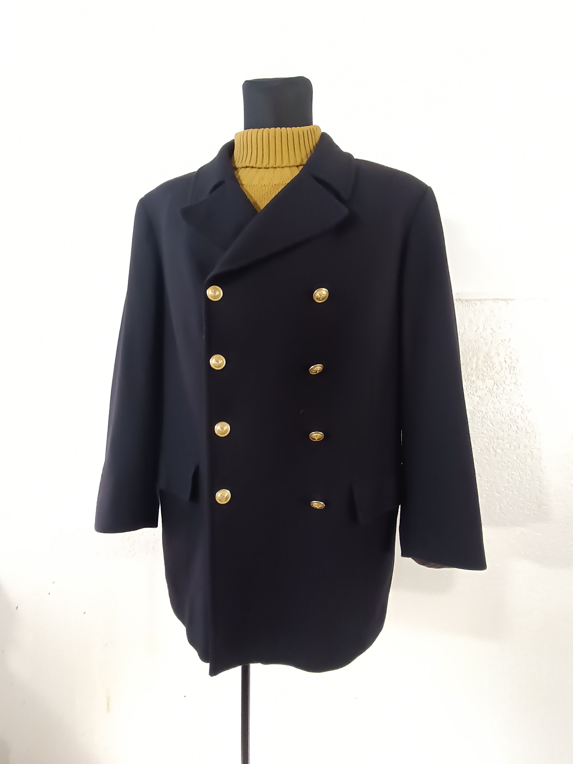 GRANDPA COAT - NAVY/GINGER CHECK - Assembly Showroom