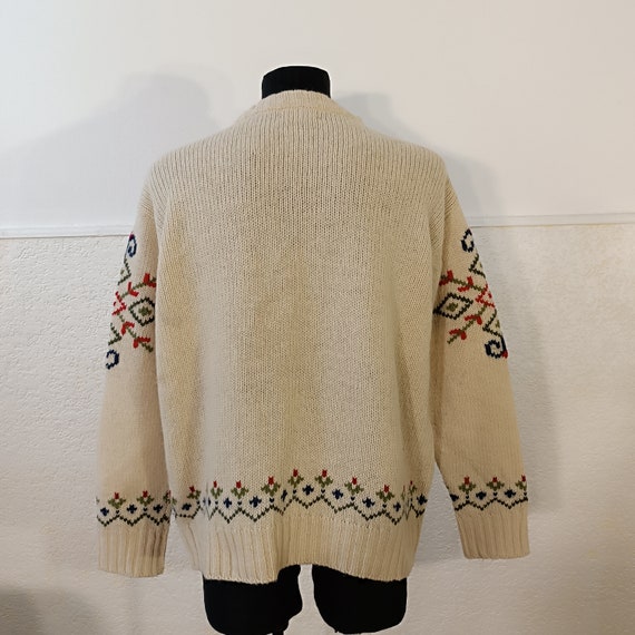 Vintage Norwegian wool Cardigan, Fair Isle jumper… - image 6