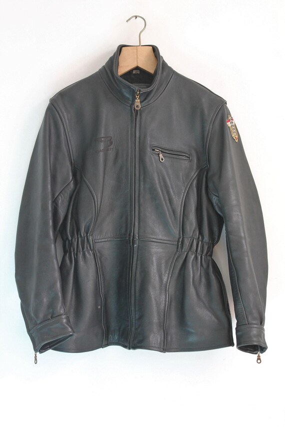 Cow leather Jacket Women Motorcycle Vintage Cafe Racer Size 42 Large
