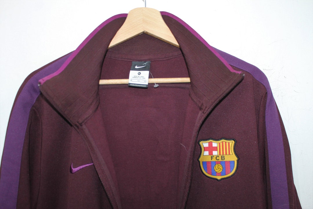 90s y2k FCBarcelona×NIKE nylon benchcoat Nike Vintage Rare FCB Windrunner Jacket Glanz Nylon