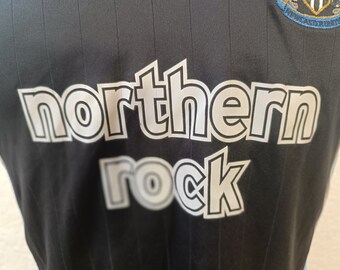 Vintage Newcastle United Adidas Soccer Jersey, Northern Rock