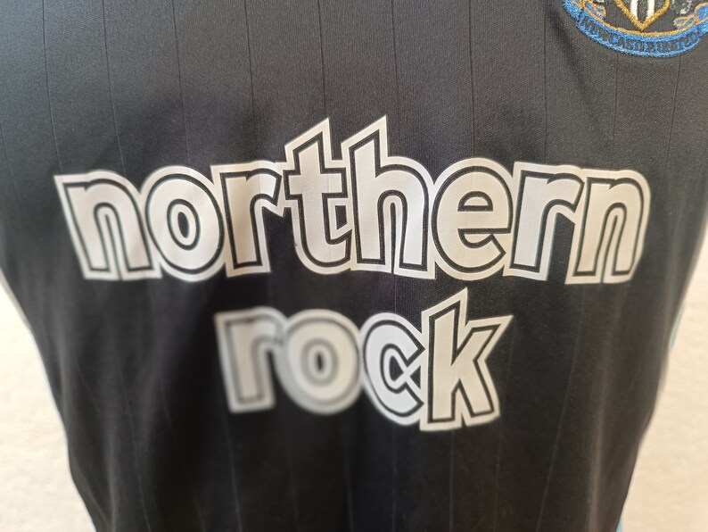Vintage Newcastle United Adidas Soccer Jersey, Northern Rock Sponsor, Medium Size Football Kit
