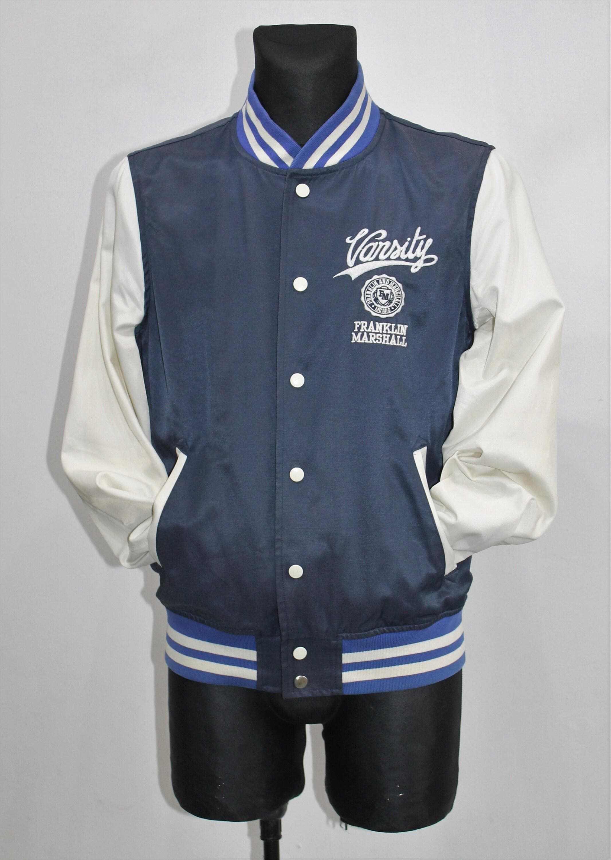 Varsity Jacket Franklin Marshall: Men's M, Vintage Letterman, Navy