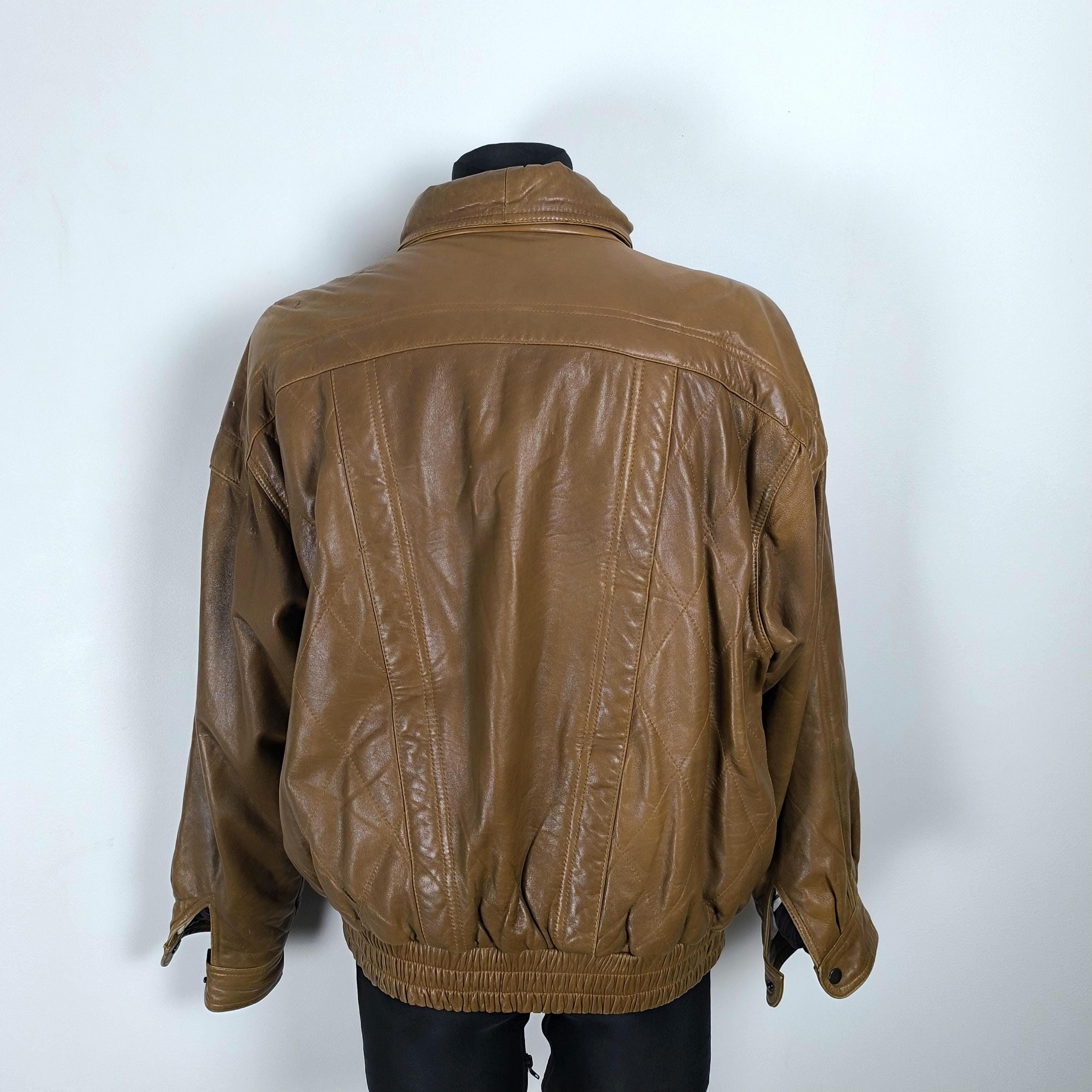 ジャケット・アウター 80s CAMEL TROPHY A-2 real leatherblouson Vintage 80s Camel Leather Bomber Jacket for Men - Medium