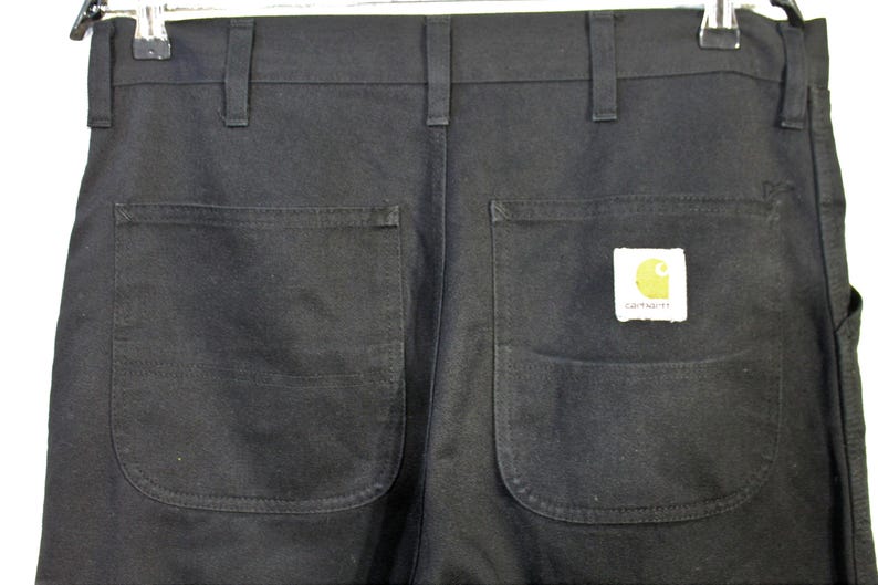 Carhartt Pants Black Denim: Vintage Men's 34x34 Basic Trousers
