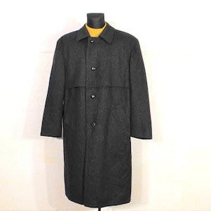 Vintage 90s Alpen Loden Coat Mens Dark Wool Coat Dark Gray