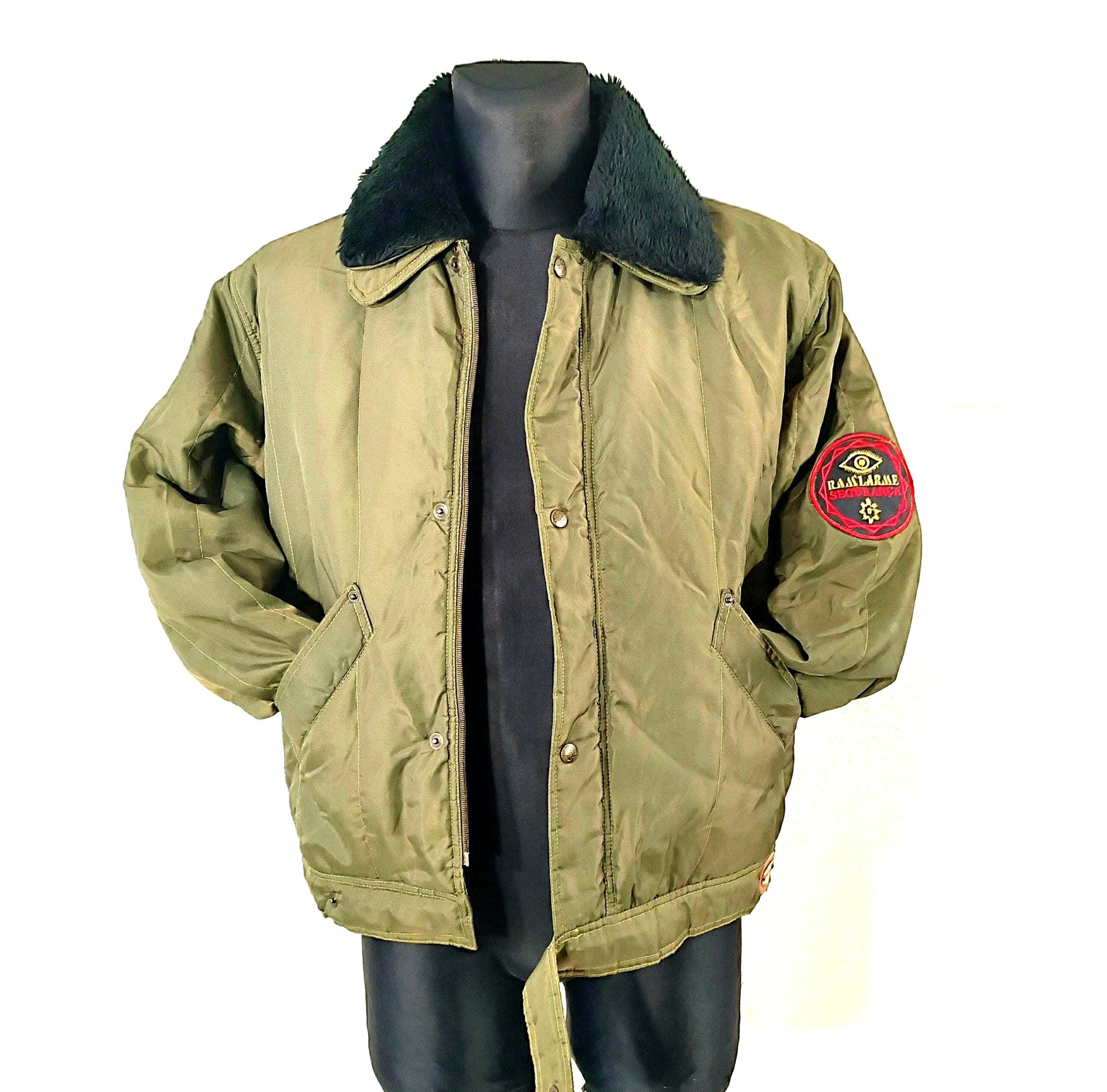 Vintage Aviator Jacket 80s Green MA-1 Bomber Jacket | Military