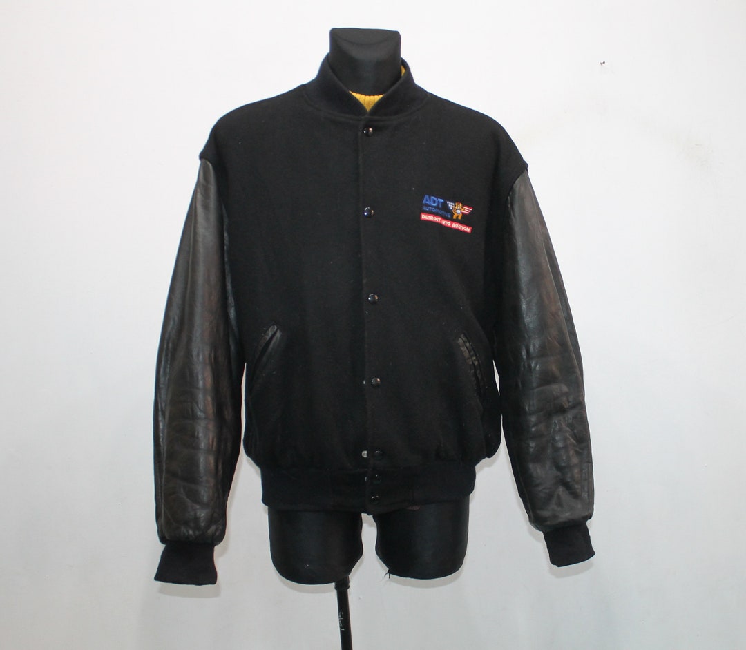 Varsity Jacket Men, Black Leather Jacket, Wool Bomber Jacket, Baseball ...