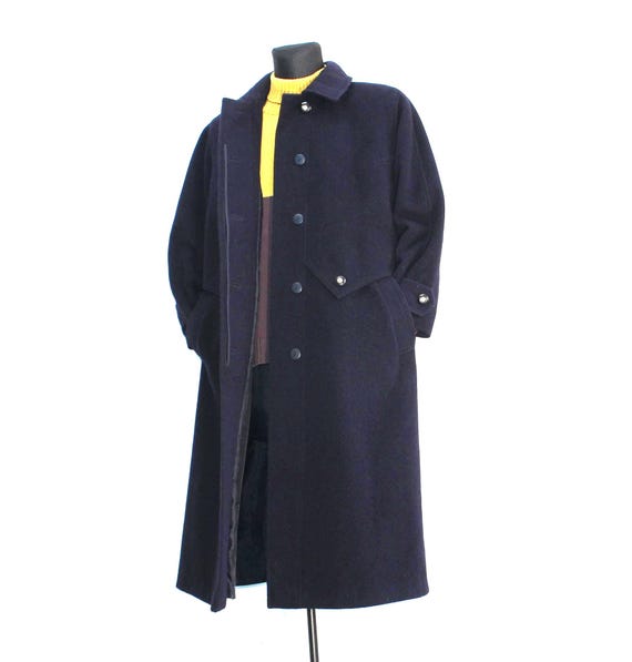 Wool Coat Navy 80s Loden: Vintage Tyroler Medium Gothic Winter