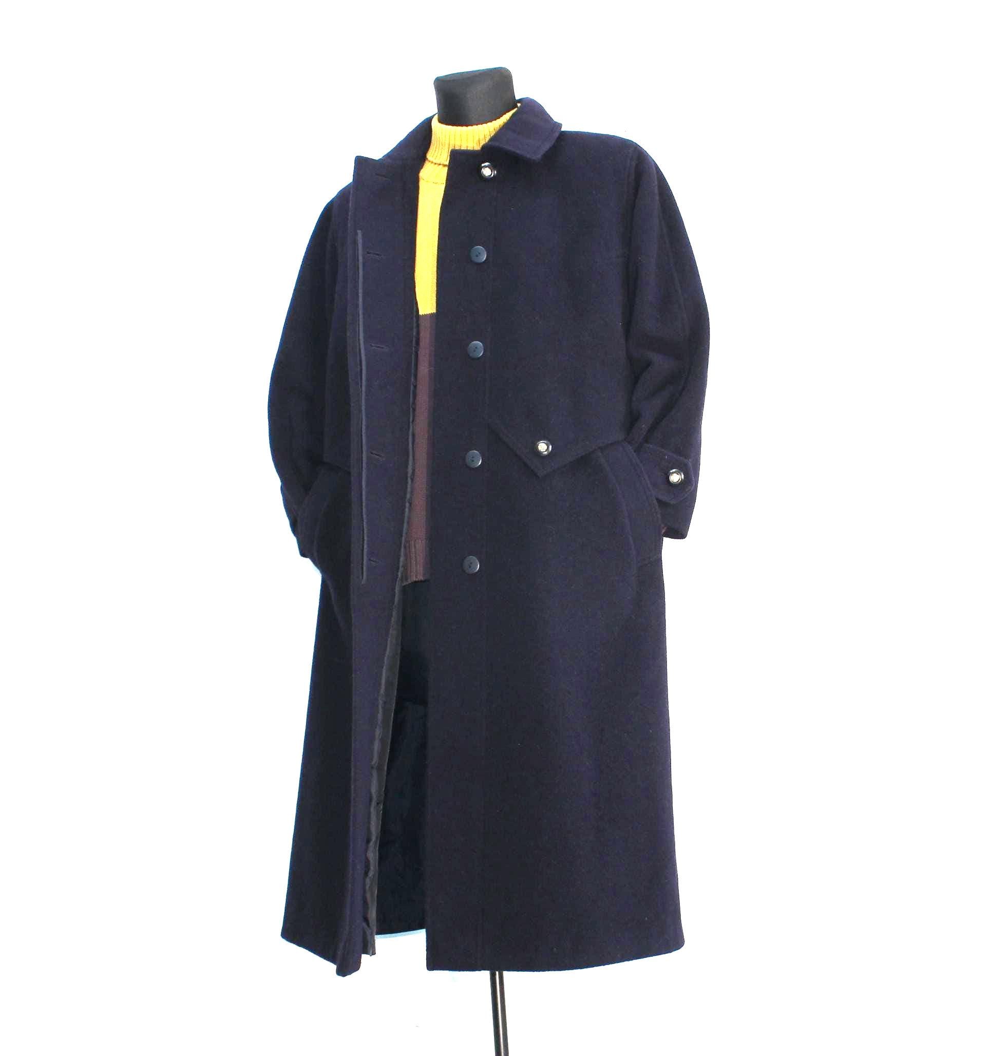Wool Coat Navy 80s Loden: Vintage Tyroler Medium Gothic Winter