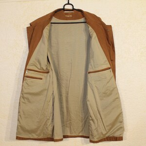 Vintage Bugatti Safari Jacket for Men - Tan Brown Minimalist Trench Coat, Casual Outerwear, Medium Size