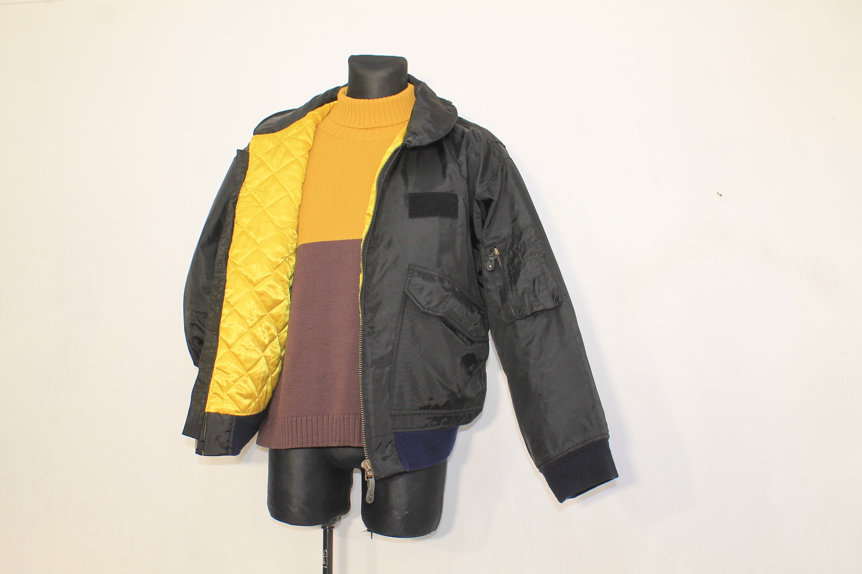 Aviation Flight Jacket TYPE TP-909 Black 80s Vintage Flight