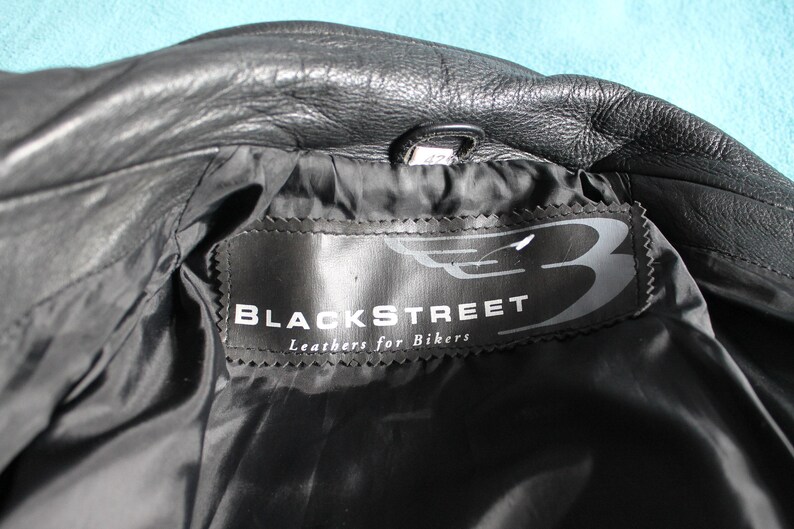Motorcycle Jacket Women Vintage Cow Leather Black Cafe Racer Size 42 Large