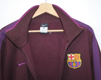 FC Barcelona Trainingsjacke, Sportjacke, XL, blau, mit Reißverschluss, Retro-Nike-Trainingsjacke