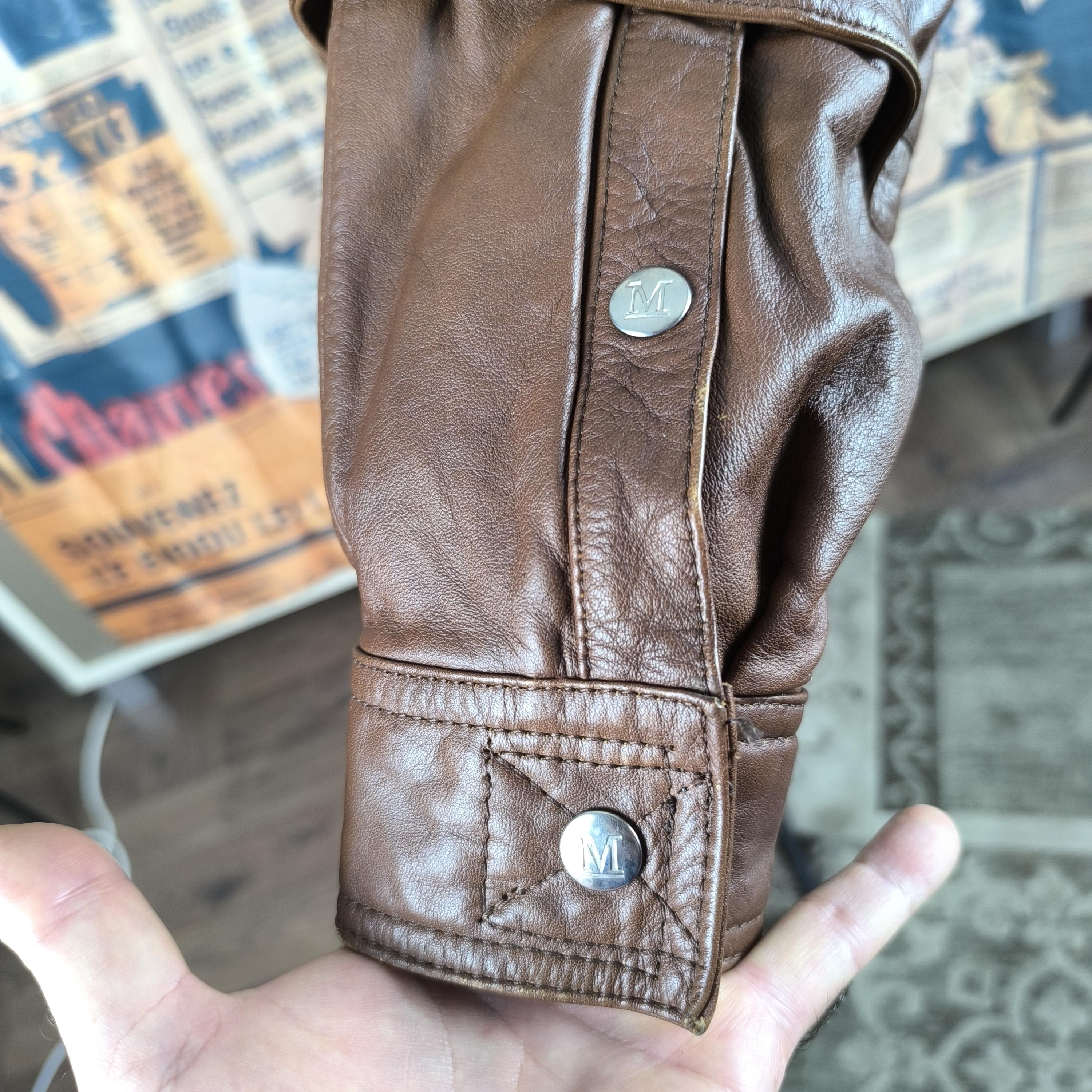 ジャケット・アウター 1980s Euro Vintage Brown Leather Jacket Authentic Vintage 1980s Brown Genuine Leather Bomber Jacket