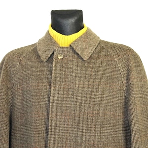 Vintage Salko Coat Wool Overcoat Tan Brown Stripe: Loden Men's Large Winter