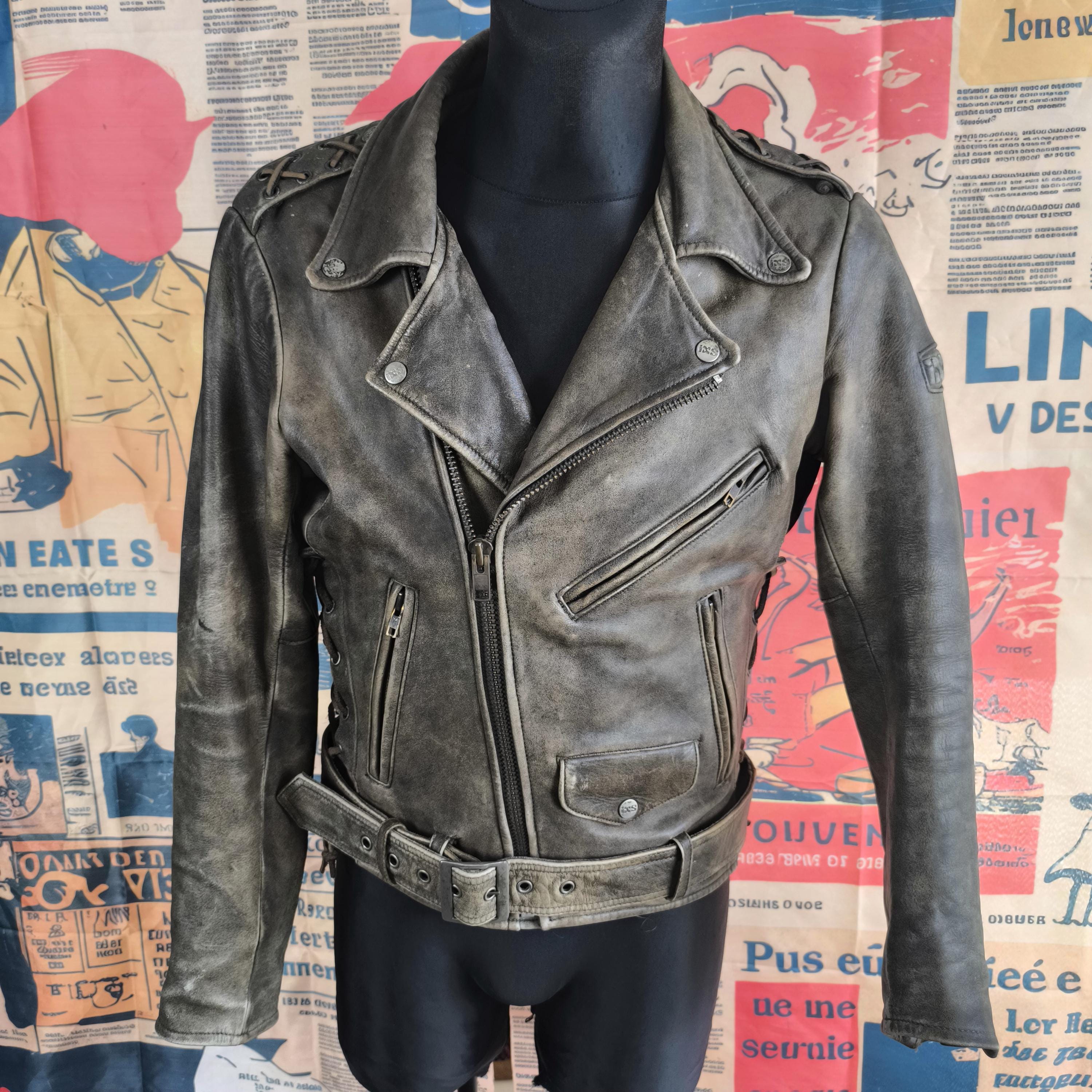 Moto Leather Jacket IXS Brown, Distressed Leather Motorcycle