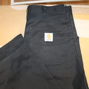Carhartt Pants Black Denim: Vintage Men's 34x34 Basic Trousers