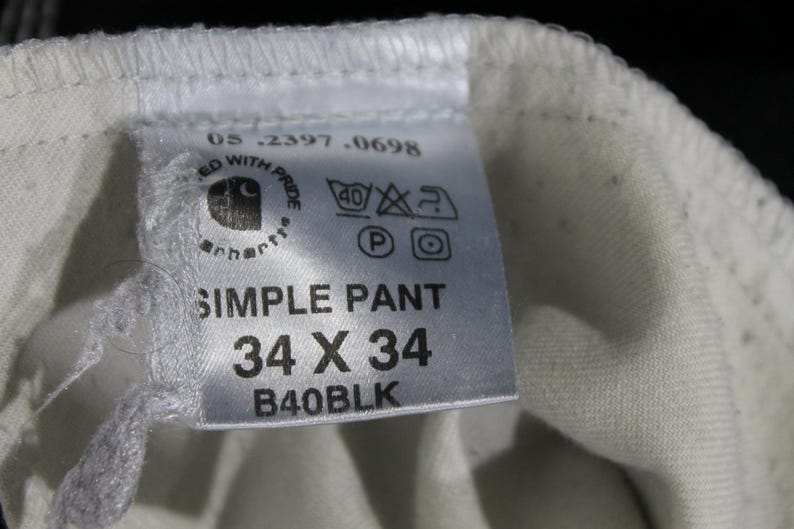 Carhartt Pants Black Denim: Vintage Men's 34x34 Basic Trousers