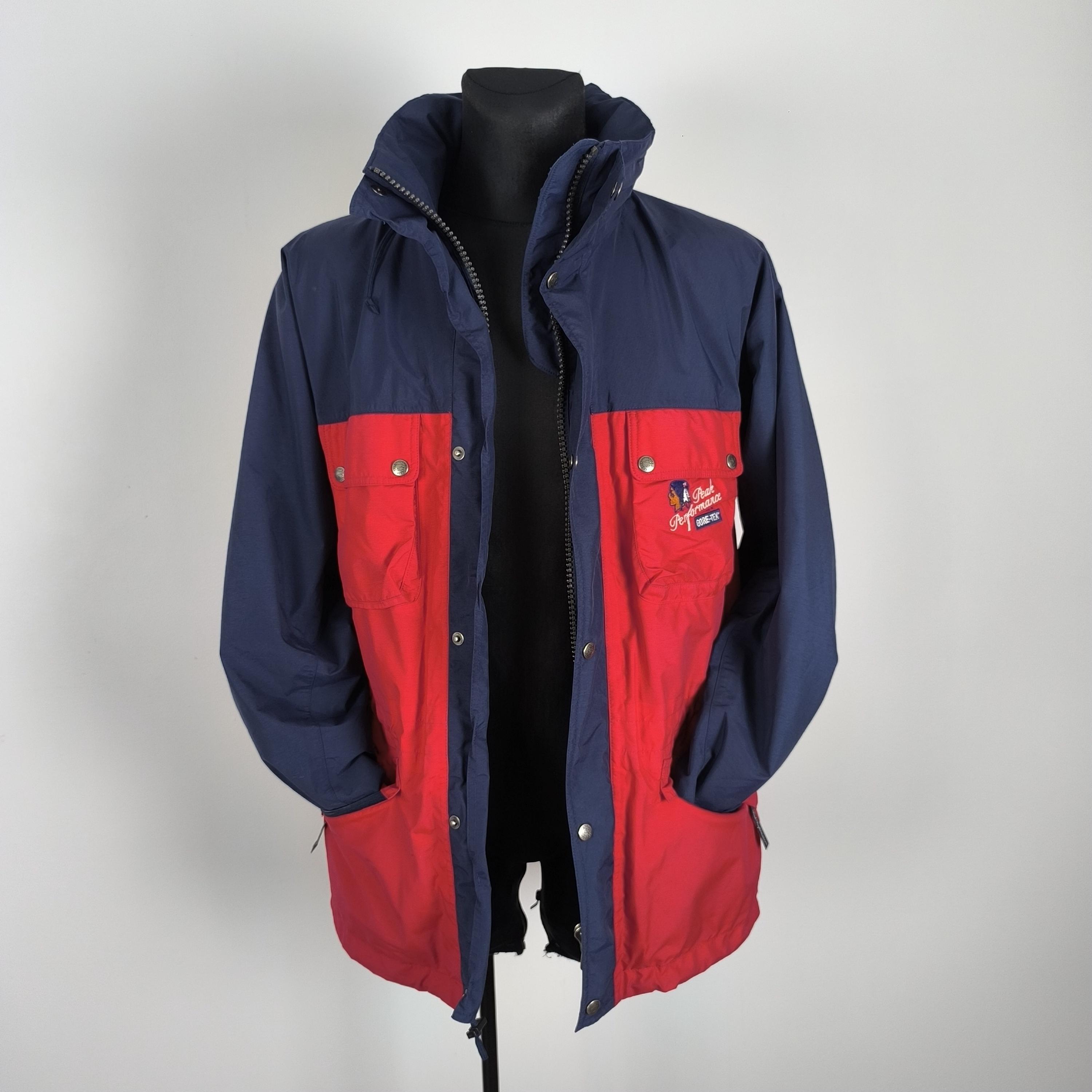 Vintage 80s Men's Goretex Blue Red Ski Jacket - Full Zip Vintage 80s Men's Goretex Blue Red Ski Jacket - Full Zip