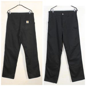 Carhartt Pants Black Denim: Vintage Men's 34x34 Basic Trousers