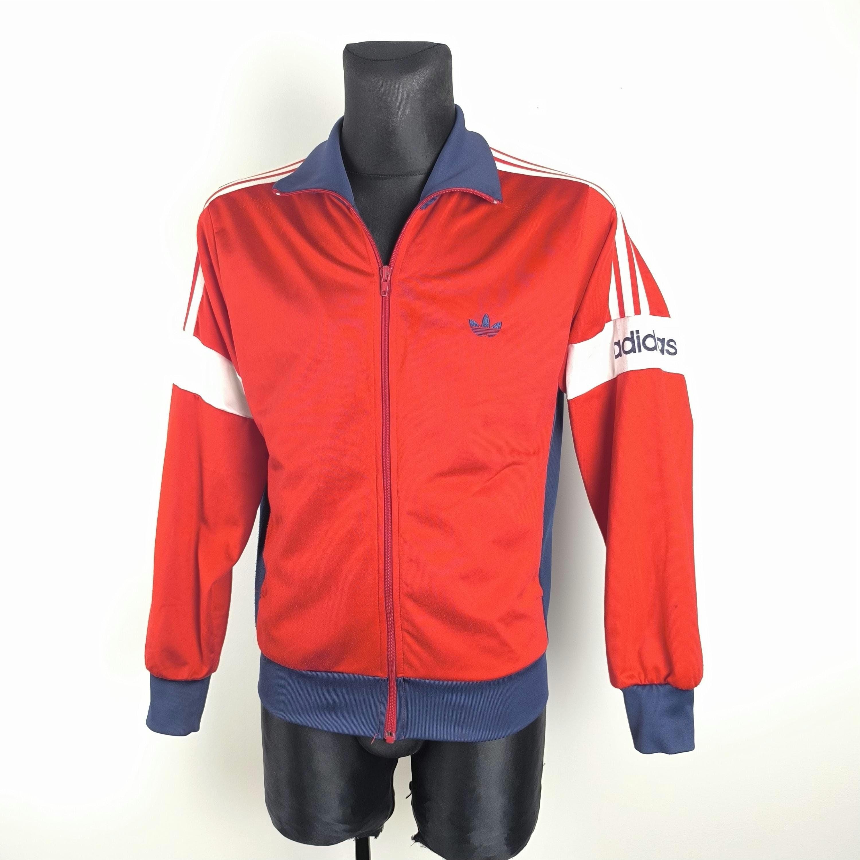 Adidas Track Jacket - 70s Retro Red and Blue Zip-up Athletic Wear
